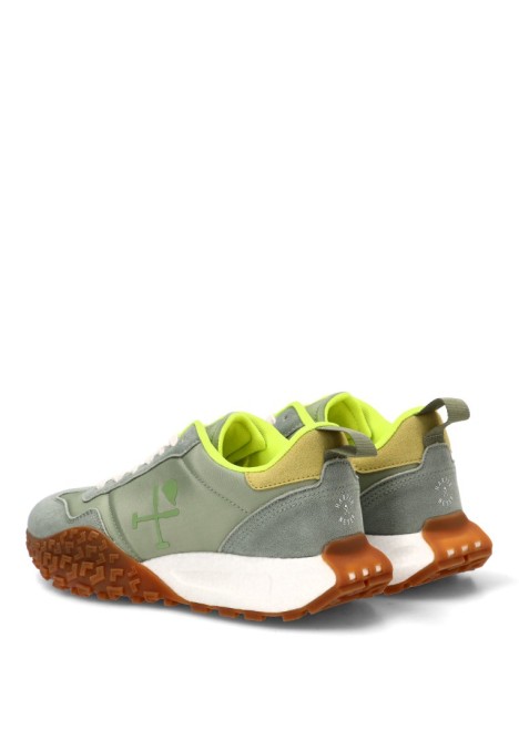 Deportivo de hombre HARPER & NEYER sneaker carcross verde piel suela plana