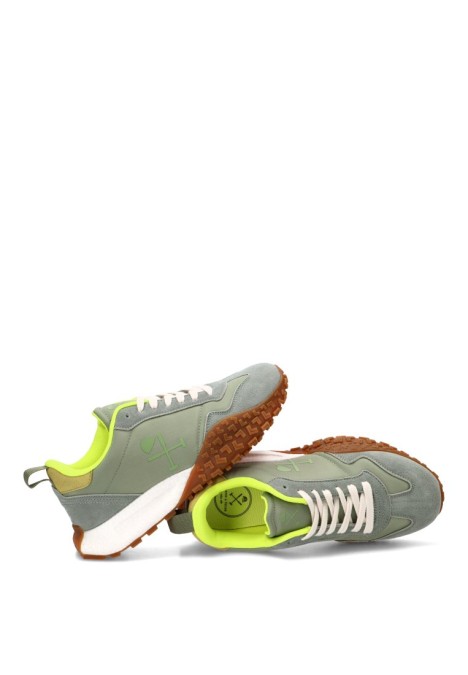Deportivo de hombre HARPER & NEYER sneaker carcross verde piel suela plana