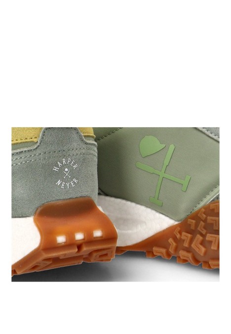 Deportivo de hombre HARPER & NEYER sneaker carcross verde piel suela plana
