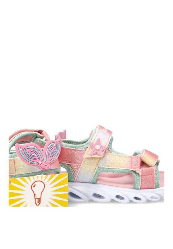 Sandalia de niña CONGUITOS cosh260018 rosa textil  suela plana