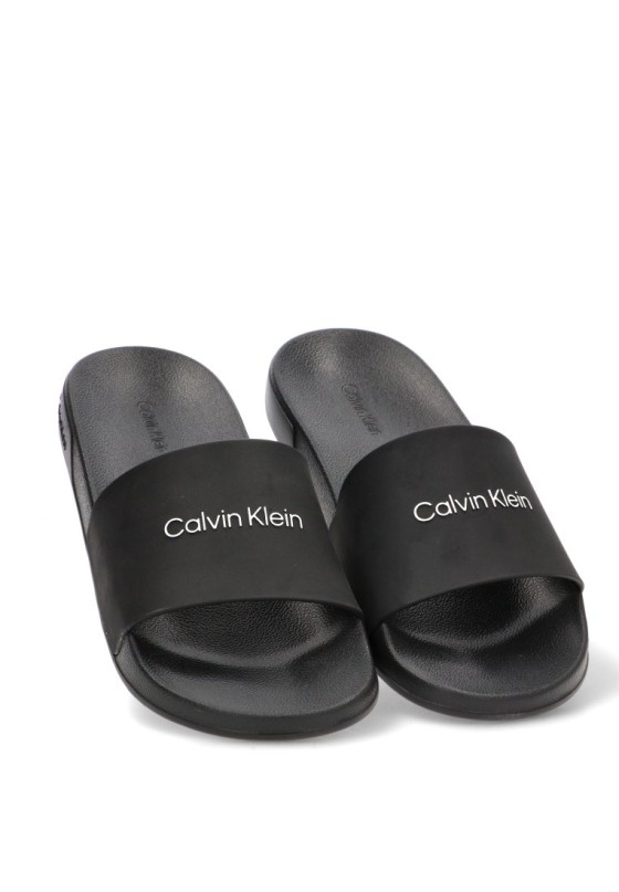 Chanclas sandalias playa de hombre CALVIN KLEIN hm0hm02107 negro goma suela plana