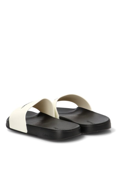 Chanclas sandalias playa de hombre CALVIN KLEIN hm0hm02107 blanco goma suela plana