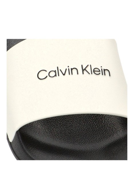 Chanclas sandalias playa de hombre CALVIN KLEIN hm0hm02107 blanco goma suela plana