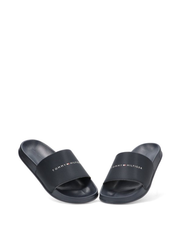 Chanclas sandalias playa de hombre TOMMY HILFIGER fm0fm05799 negro sintetico suela plana