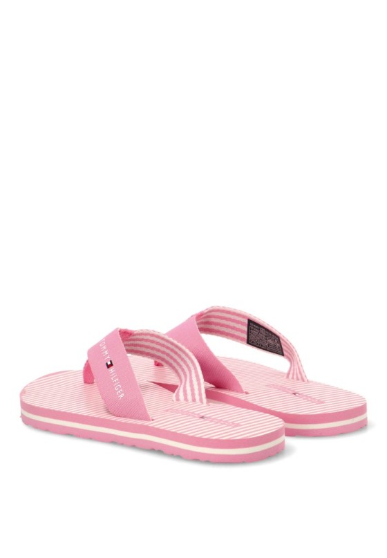 Chanclas sandalias playa de mujer TOMMY HILFIGER fw0fw09192 rosa textil  suela plana