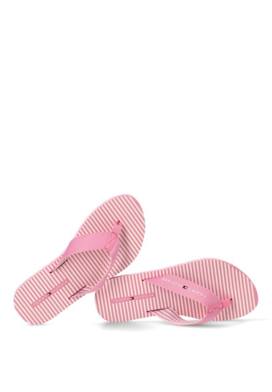 Chanclas sandalias playa de mujer TOMMY HILFIGER fw0fw09192 rosa textil  suela plana