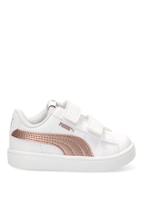 Deportivo de niña PUMA 394253 blanco sintetico suela plana