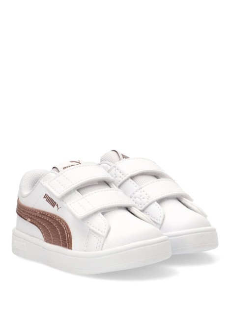 Deportivo de niña PUMA 394253 blanco sintetico suela plana