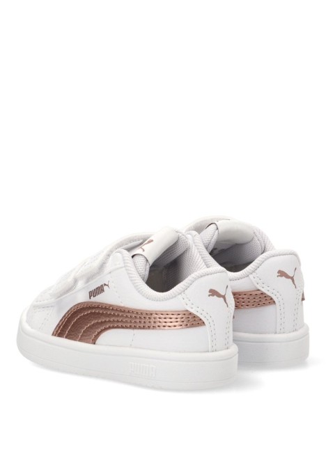 Deportivo de niña PUMA 394253 blanco sintetico suela plana