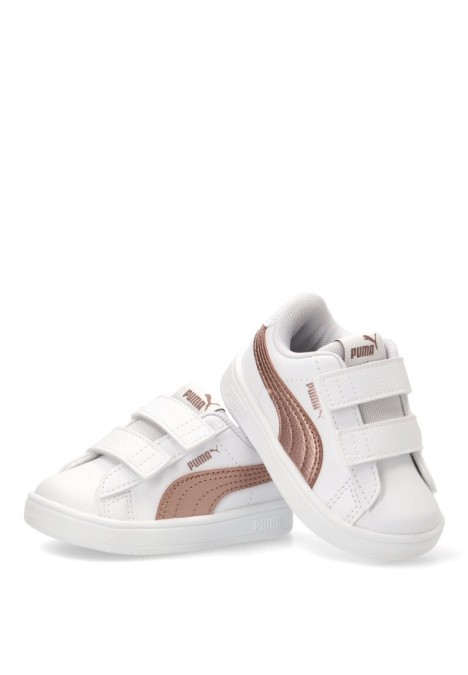 Deportivo de niña PUMA 394253 blanco sintetico suela plana