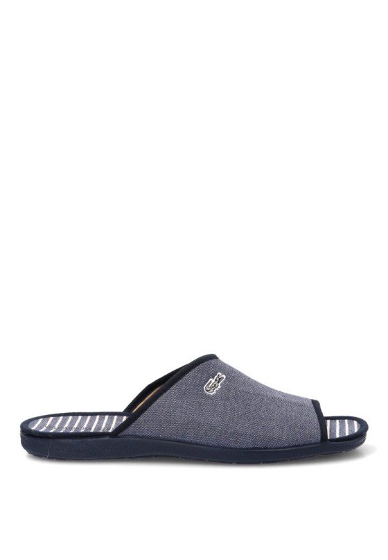 Zapatillas casa de hombre VULCA-BICHA 4424 azul textil  suela plana