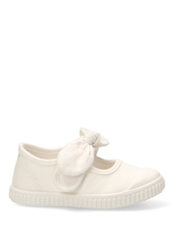 Bailarina  de niña LUNA KIDS rbs1689 blanco textil  suela plana