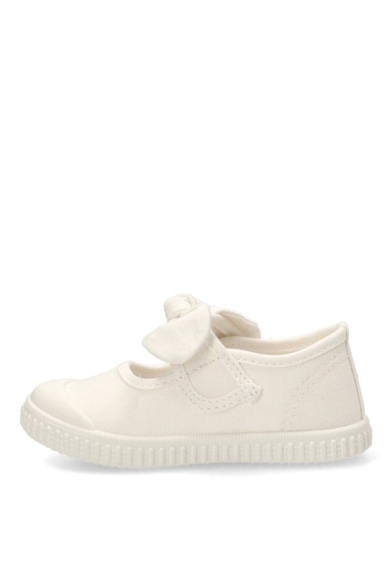 Bailarina  de niña LUNA KIDS rbs1689 blanco textil  suela plana