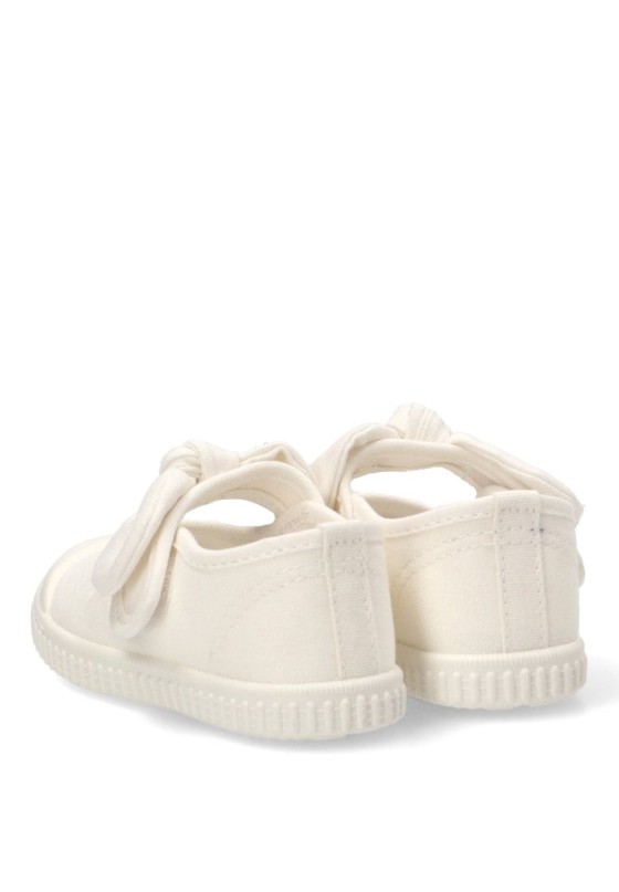 Bailarina  de niña LUNA KIDS rbs1689 blanco textil  suela plana