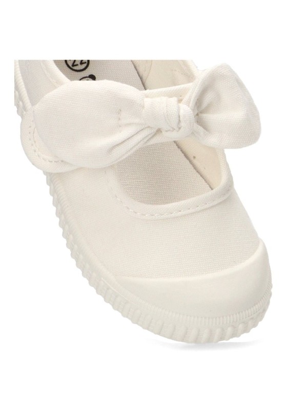 Bailarina  de niña LUNA KIDS rbs1689 blanco textil  suela plana