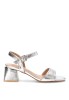 Sandalia de fiesta plateada con tacón medio para mujer STAY 60-2591