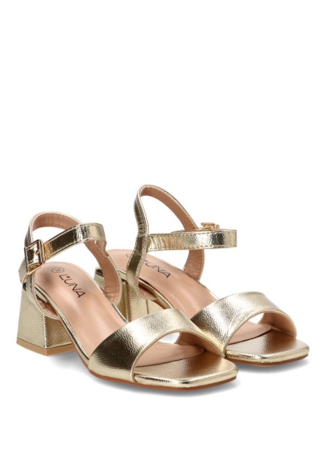 Sandalia de vestir oro para mujer STAY 60-2591 tacón medio