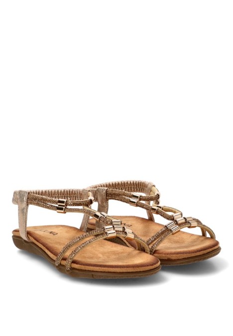 Sandalia con aplique dorado de mujer STAY 60-3140