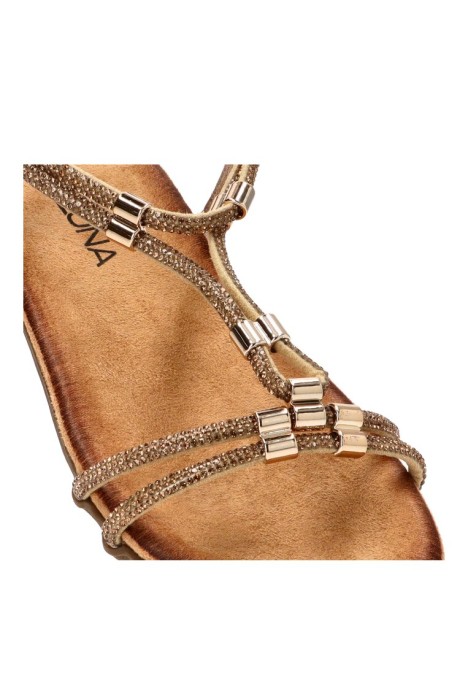 Sandalia con aplique dorado de mujer STAY 60-3140