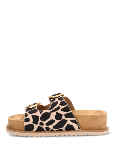 Sandalia de mujer ETIKA 10171 con suela doble en leopardo
