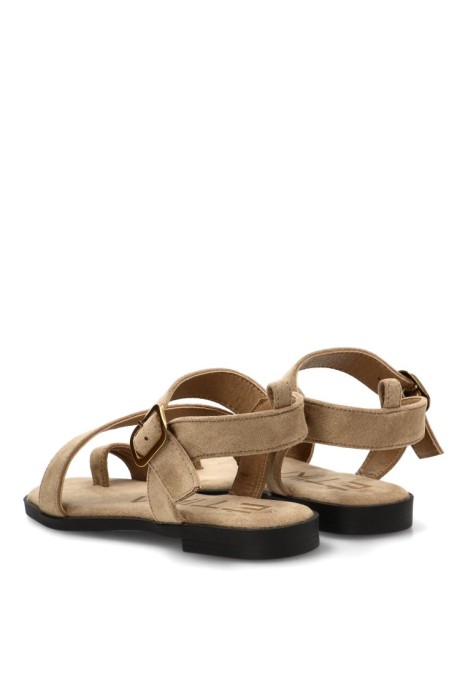 Sandalia taupe con suela plana de mujer ETIKA 10142