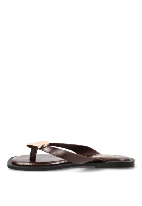 Chanclas sandalias playa de mujer ETIKA 10108 chocolate sintetico suela plana