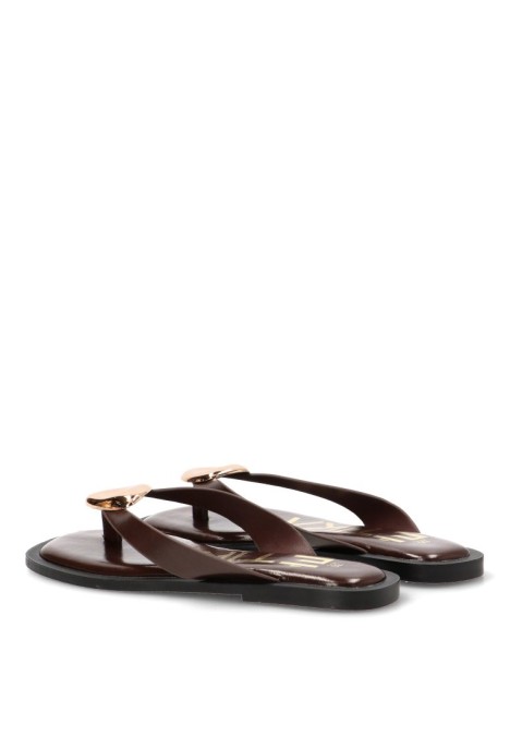 Chanclas sandalias playa de mujer ETIKA 10108 chocolate sintetico suela plana