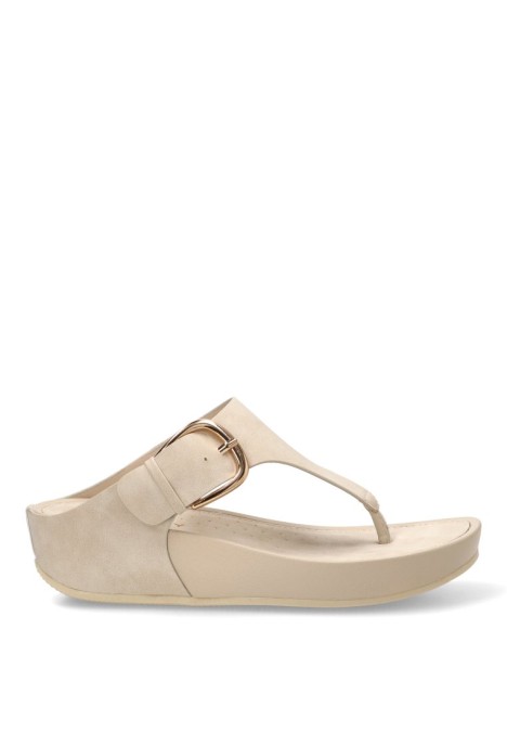 Sandalia con cuña media y hebilla ARMONY 10088 hielo para mujer