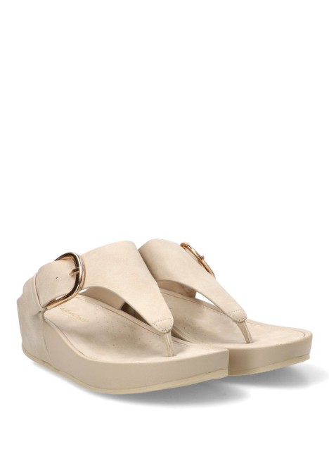 Sandalia con cuña media y hebilla ARMONY 10088 hielo para mujer
