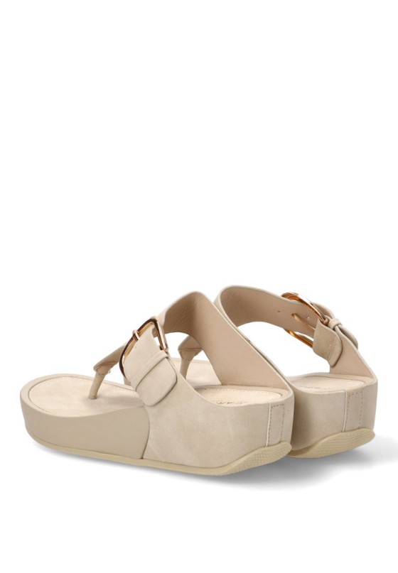 Sandalia con cuña media y hebilla ARMONY 10088 hielo para mujer