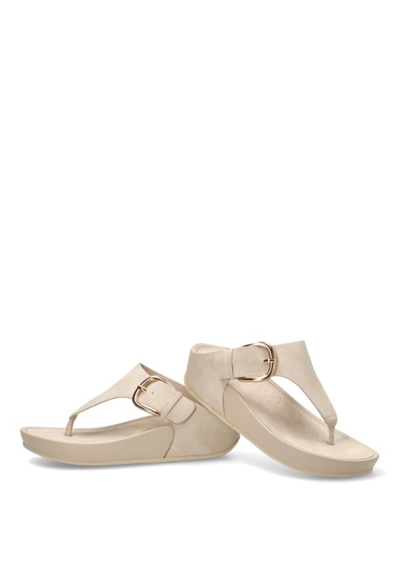 Sandalia con cuña media y hebilla ARMONY 10088 hielo para mujer