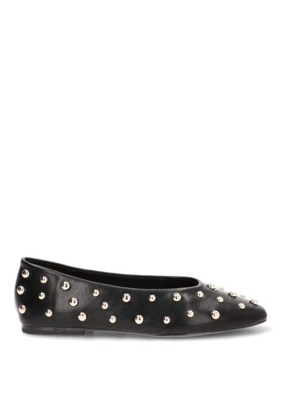 Bailarina  de mujer TRAVIATA m5596 negro sintetico suela plana