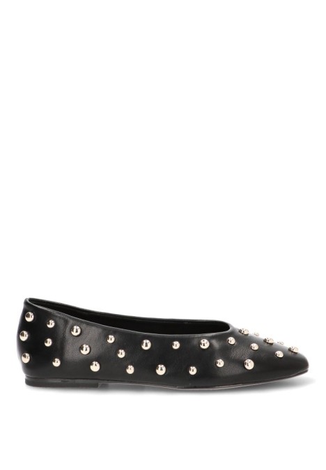 Bailarina  de mujer TRAVIATA m5596 negro sintetico suela plana