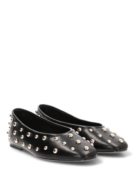 Bailarina  de mujer TRAVIATA m5596 negro sintetico suela plana