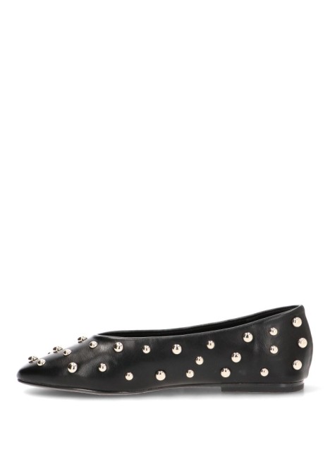 Bailarina  de mujer TRAVIATA m5596 negro sintetico suela plana