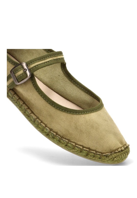 Bailarina  de mujer TRAVIATA m6360 verde antelina suela plana