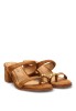 Sandalia de tacón medio en antelina camel para mujer TRAVIATA M6323