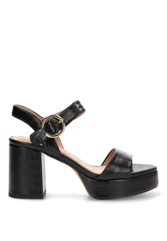 Sandalia negra de mujer TRAVIATA M5360 con tacón alto
