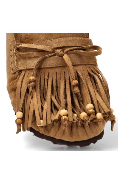 Zueco de mujer TRAVIATA m6000 camel antelina suela plana