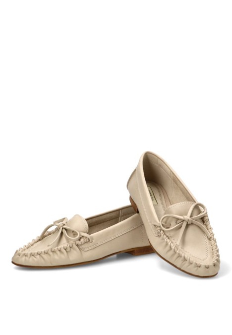 Nautico kiova mocasin de mujer LUNA TREND m6155 beige sintetico suela plana