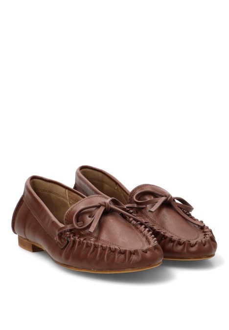 Nautico kiova mocasin de mujer LUNA TREND m6155 marron sintetico suela plana