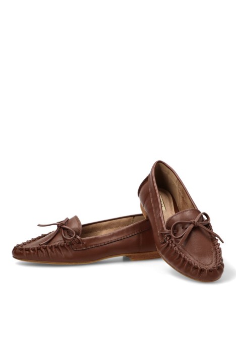 Nautico kiova mocasin de mujer LUNA TREND m6155 marron sintetico suela plana