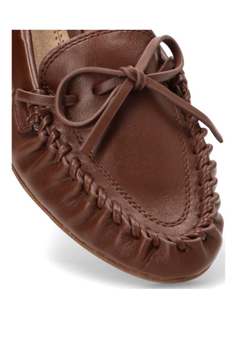 Nautico kiova mocasin de mujer LUNA TREND m6155 marron sintetico suela plana