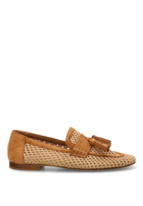 Nautico kiova mocasin de mujer LUNA TREND m6131 camel sintetico suela plana