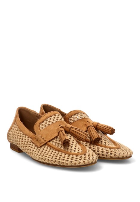 Nautico kiova mocasin de mujer LUNA TREND m6131 camel sintetico suela plana