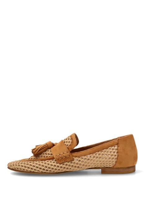 Nautico kiova mocasin de mujer LUNA TREND m6131 camel sintetico suela plana