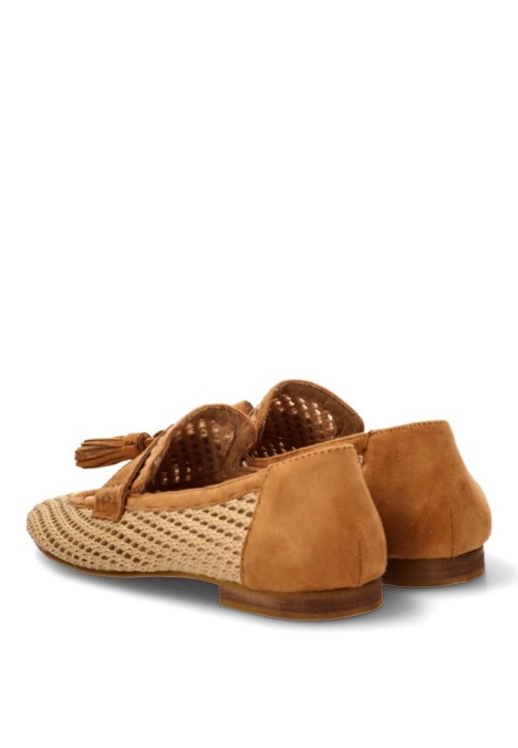 Nautico kiova mocasin de mujer LUNA TREND m6131 camel sintetico suela plana