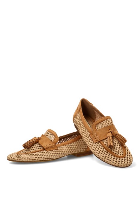 Nautico kiova mocasin de mujer LUNA TREND m6131 camel sintetico suela plana