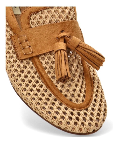 Nautico kiova mocasin de mujer LUNA TREND m6131 camel sintetico suela plana