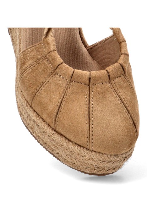 Alpargata de mujer TRAVIATA m6342 camel antelina cuña alta